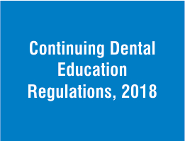 Continuing Dental Education Regulations 2018